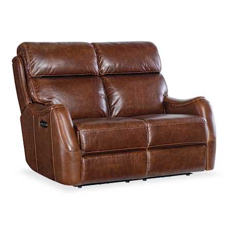 Hooker Furniture Harlan 56" Wide Leather Recliner Chair Carrington Walnut