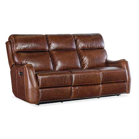 Hooker Furniture Harlan 77" Wide Leather Sofa Carrington Walnut