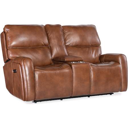 Hooker Furniture Crosby 71" Wide Leather Sofa with Rounded Mailbox Arms Giotto