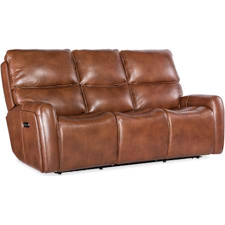 Hooker Furniture Crosby 81" Wide Leather Sofa with Adjustable Headrests Giotto