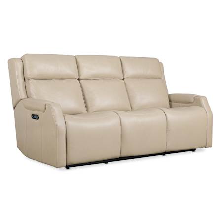 Hooker Furniture Nelson 79" Wide Fabric and Leather Sofa Salvo Beige
