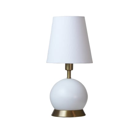 House of Troy Geo Single Light 12" High Vase Table Lamp White / Weathered Brass Accents