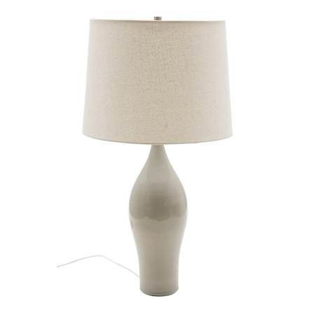 House of Troy Scatchard Single Light 27" High Vase Table Lamp with Linen Hardback Shade Gray Gloss