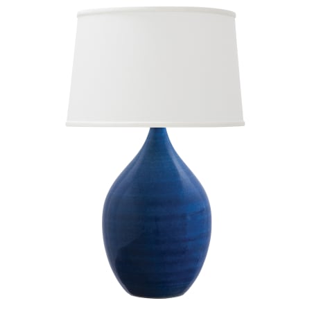 House of Troy Scatchard Single Light 18-1/2" High Vase Table Lamp Blue Gloss
