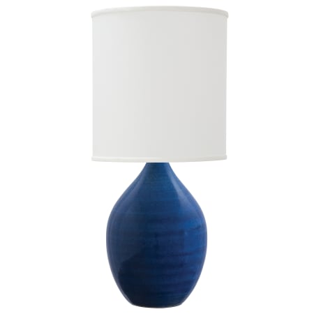 House of Troy Scatchard Single Light 30" High Vase Table Lamp Blue Gloss
