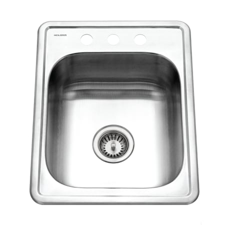 Houzer Hospitality 17" Drop In Single Basin Stainless Steel Bar Sink with Basket Strainer Stainless Steel