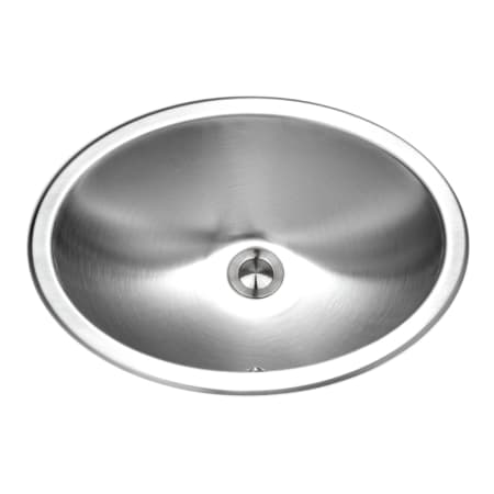 Houzer Opus 17-3/4" Oval Stainless Steel Drop In Bathroom Sink with Overflow Stainless Steel
