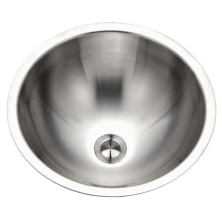 Houzer Opus 16-3/4" Circular Stainless Steel Undermount Bathroom Sink with Overflow Stainless Steel