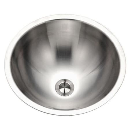 Houzer Opus 16-3/4" Circular Stainless Steel Drop In Bathroom Sink with Overflow Stainless Steel