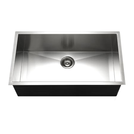Houzer Contempo 32" Undermount Single Basin Stainless Steel Kitchen Sink with Basin Rack and Basket Strainer Stainless Steel