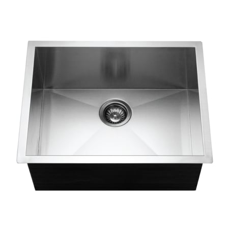 Houzer Contempo 23" Undermount Single Basin Stainless Steel Kitchen Sink with Basin Rack and Basket Strainer Stainless Steel