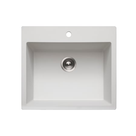 Houzer Quartztone 25" Drop In Single Basin Granite Composite Kitchen Sink Cloud