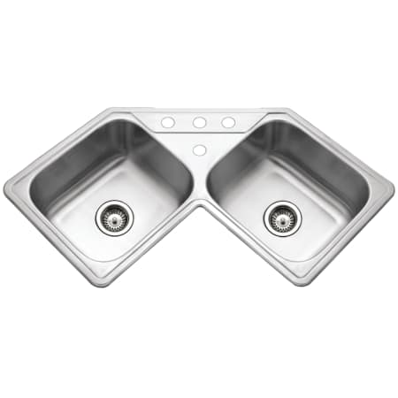 Houzer Legend 31-7/8" Drop In Double Basin Stainless Steel Kitchen Sink with Basket Strainer Stainless Steel
