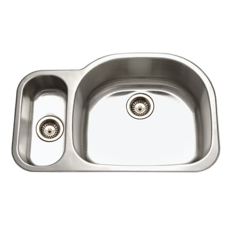 Houzer Medallion Designer 32" Undermount Double Basin Stainless Steel Kitchen Sink with Basket Strainer Stainless Steel