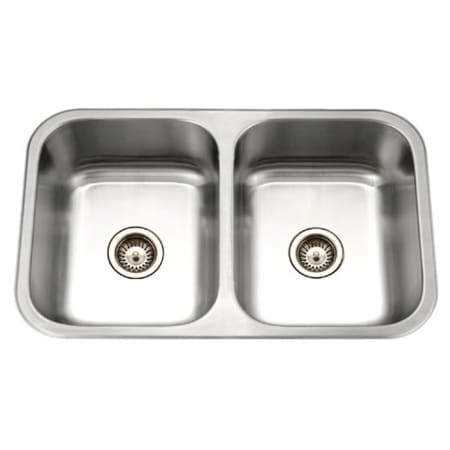 Houzer Medallion Gourmet 31-1/2" Undermount Double Basin Stainless Steel Kitchen Sink with Basket Strainer Stainless Steel