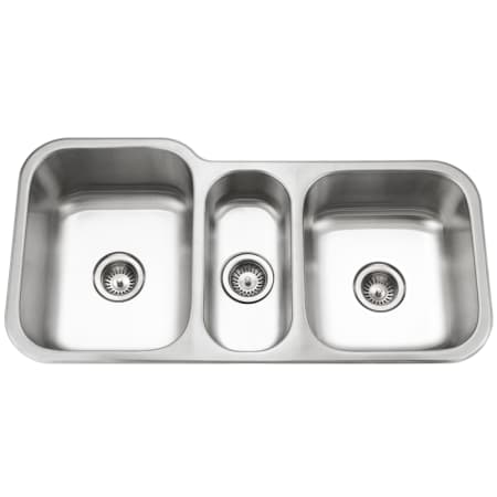 Houzer Medallion Gourmet 39-13/16" Undermount Triple Basin Stainless Steel Kitchen Sink with Basket Strainer Stainless Steel
