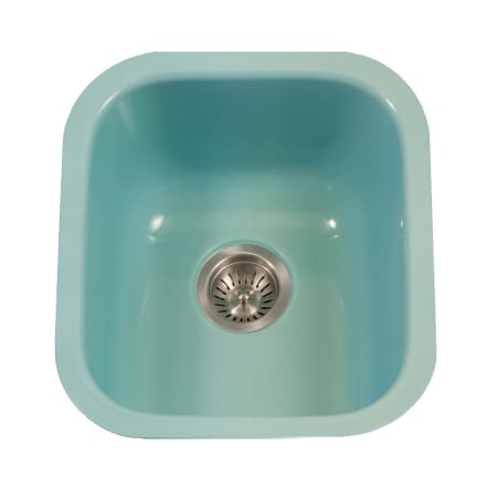 Houzer Porcela 15-5/8" Undermount Single Basin Porcelain, Stainless Steel Bar Sink Mint