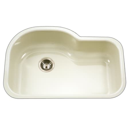 Houzer Porcela 31-1/4" Undermount Single Basin Porcelain, Stainless Steel Kitchen Sink Biscuit