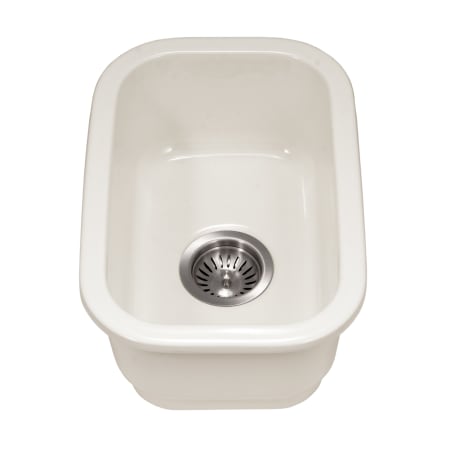 Houzer Platus 12-3/16" Undermount Single Basin Fireclay Bar Sink Biscuit