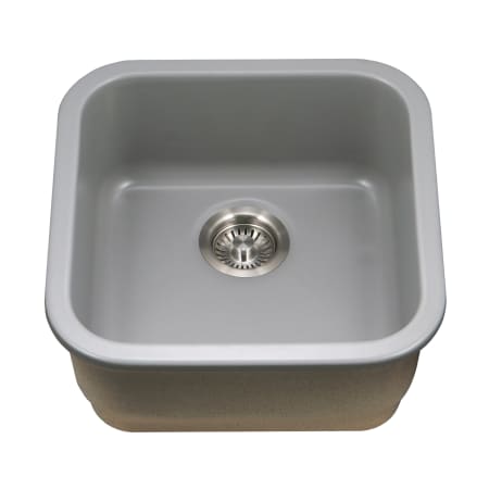 Houzer Platus 18-7/8" Undermount Single Basin Fireclay Bar Sink Gray
