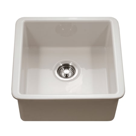 Houzer Platus 19-1/8" Undermount Single Basin Fireclay Bar Sink Biscuit