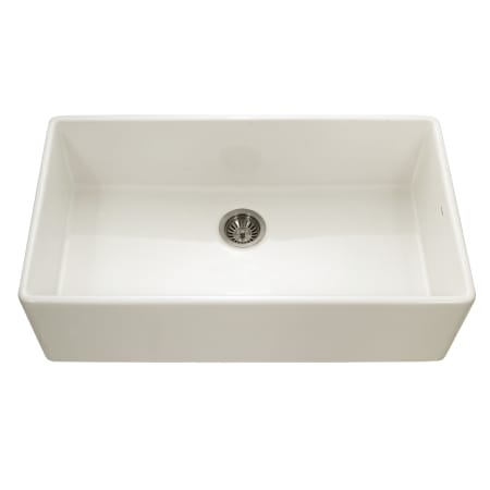 Houzer Platus 36" Farmhouse Single Basin Fireclay Kitchen Sink Biscuit