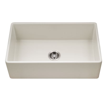 Houzer Platus 33" Farmhouse Single Basin Fireclay Kitchen Sink Biscuit