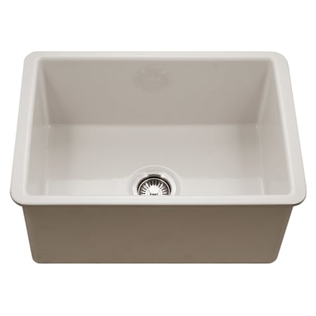 Houzer Platus 25-1/2" Undermount Single Basin Fireclay Kitchen Sink Biscuit