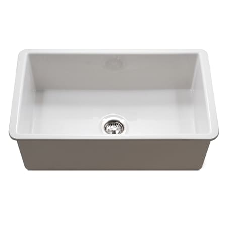 Houzer Platus 32" Undermount Single Basin Fireclay Kitchen Sink White