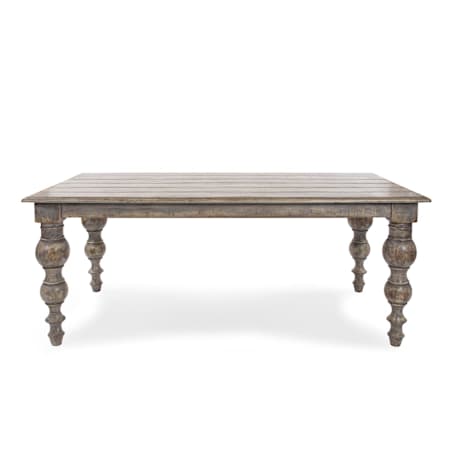 Howard Elliott Distressed Farm House 72" Wide Wood Dining Table Gray