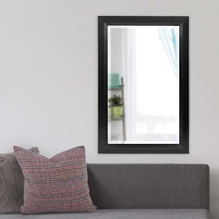 Howard Elliott Edie 42" W x 28" H Rectangular Framed Bathroom Mirror Black