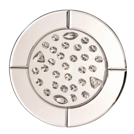 Howard Elliott Nina 11-3/4" Diameter Circular Glass Framed Bathroom Mirror N/A