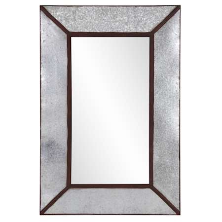 Howard Elliott 36" x 24-1/2" Rectangular Metal Framed Accent Mirror Silver