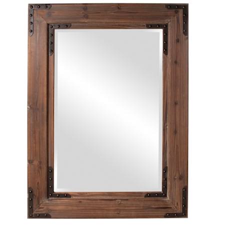 Howard Elliott Caldwell 34" W x 47" H Rectangular Wood Framed Bathroom Mirror Wood / Iron