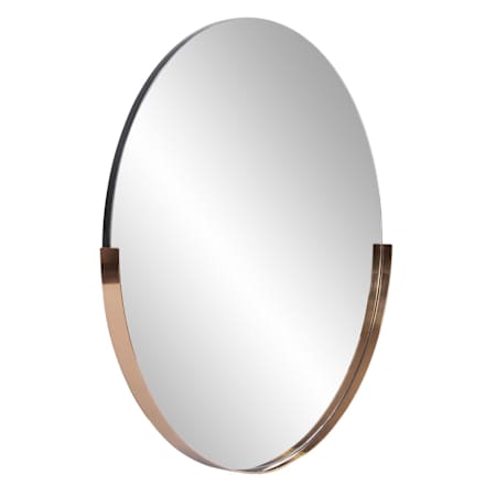 Howard Elliott Zanki 30" Diameter Circular Stainless Steel Framed Bathroom Mirror Polished Rose Gold