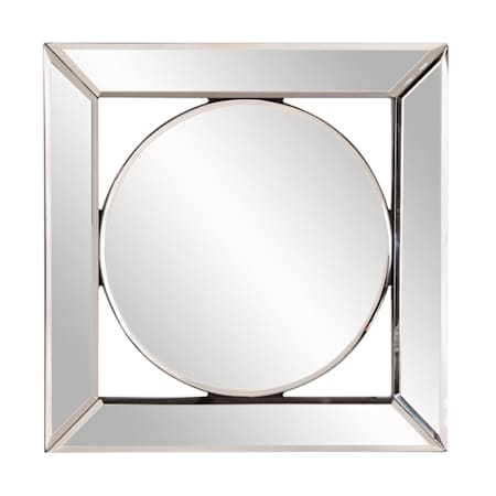 Howard Elliott Lula 12" W x 12" H Square Glass Framed Bathroom Mirror N/A