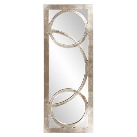 Howard Elliott Dynasty 14-1/2" W x 38" H Rectangular Framed Bathroom Mirror Champagne Silver Leaf