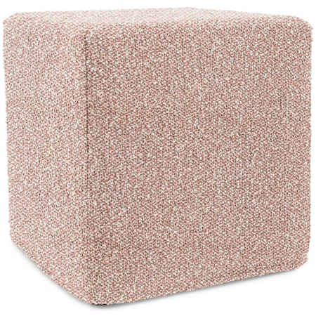 Howard Elliott Subtlety 17" Wide Plywood and Polyester Outdoor Square Ottoman with Foam Filling Blush