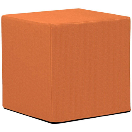 Howard Elliott Sensibility 17" Wide Plywood and Polyester Outdoor Square Ottoman with Foam Filling Canyon
