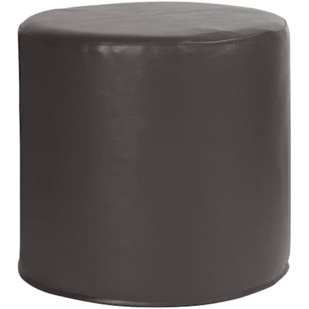 Howard Elliott Florie 18" Wide Plywood and Polyester Outdoor Round Ottoman with Foam Filling Black