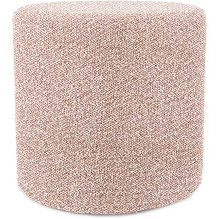 Howard Elliott Subtlety 18" Wide Plywood and Polyester Outdoor Round Ottoman with Foam Filling Blush
