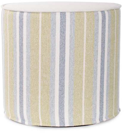 Howard Elliott Polarity 18" Wide Plywood and Polyester Outdoor Round Ottoman with Foam Filling Moss