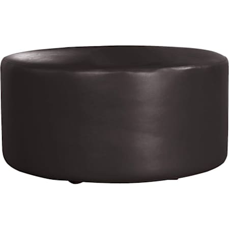 Howard Elliott Florie 36" Wide Plywood and Polyester Outdoor Round Ottoman Black