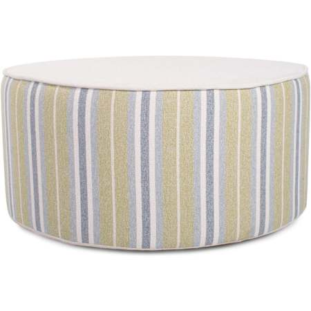 Howard Elliott Polarity 36" Wide Plywood and Polyester Outdoor Round Ottoman Moss