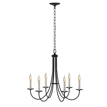 Hubbardton Forge Simple Lines 6 Light 26" Wide Taper Candle Style Chandelier Black