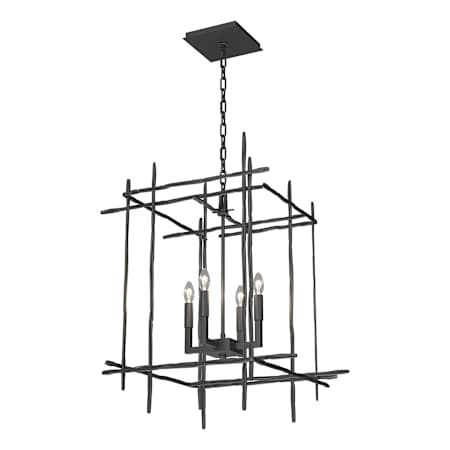 Hubbardton Forge Tura 4 Light 23" Wide Taper Candle Style Chandelier Black