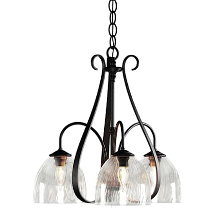 Hubbardton Forge Sweeping Taper 3 Light 19" Wide Chandelier Black
