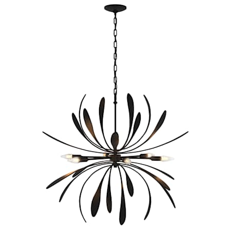 Hubbardton Forge Dahlia 6 Light 33" Wide LED Abstract Chandelier Black