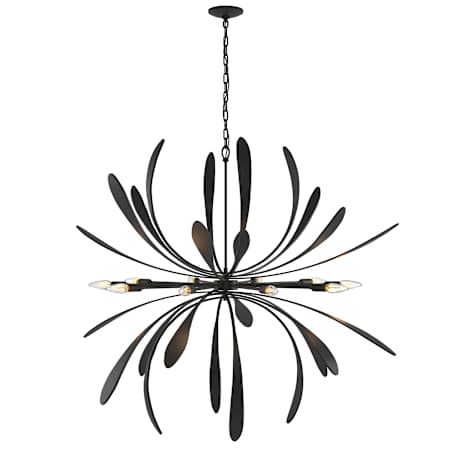 Hubbardton Forge Dahlia 10 Light 49" Wide Abstract Sputnik Chandelier Black