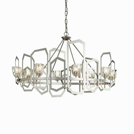 Hubbardton Forge Gatsby 8 Light 27" Wide Crystal Abstract Chandelier Vintage Platinum